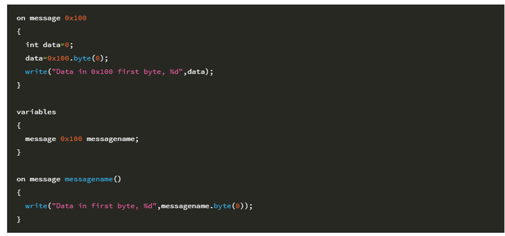 On Message Messagename()